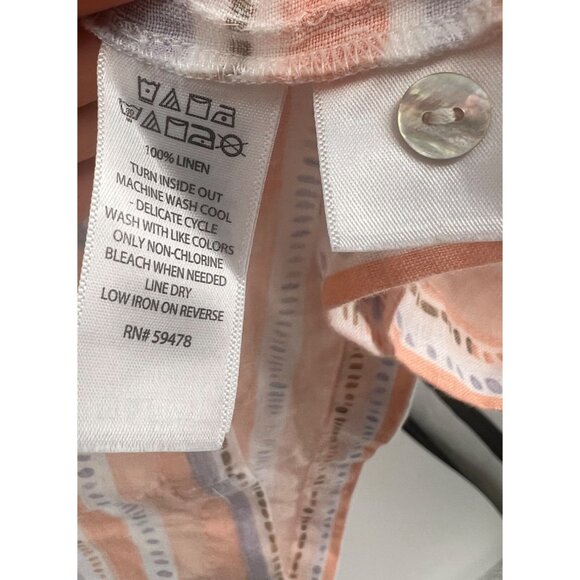 Rachel Ashwell Womens 100% Linen Paisley Shift Dress Size Medium Pastel Pink - Picture 3 of 5